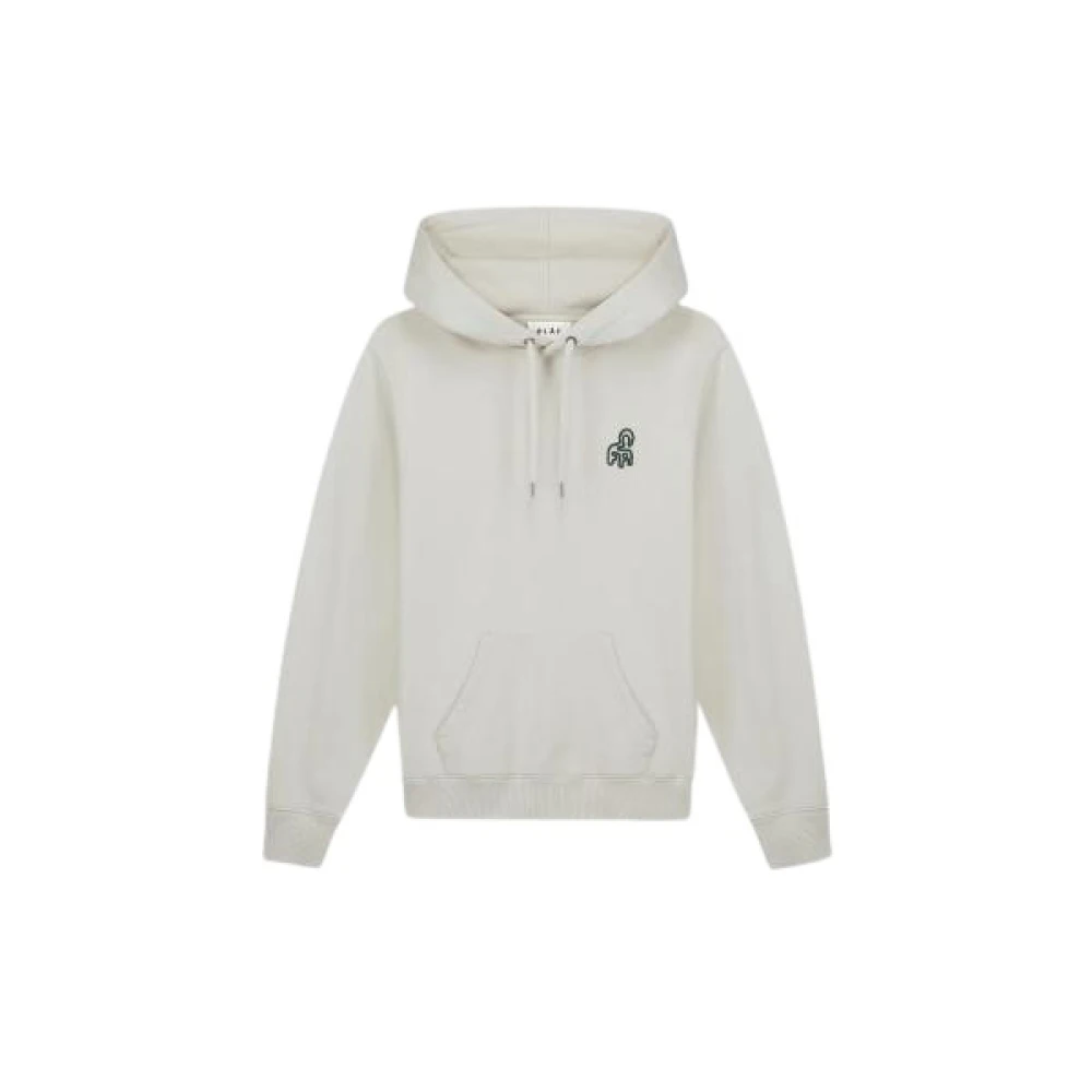 Olaf Hussein Minimalistische Logo Hoodie voor Comfort en Stijl Beige Heren