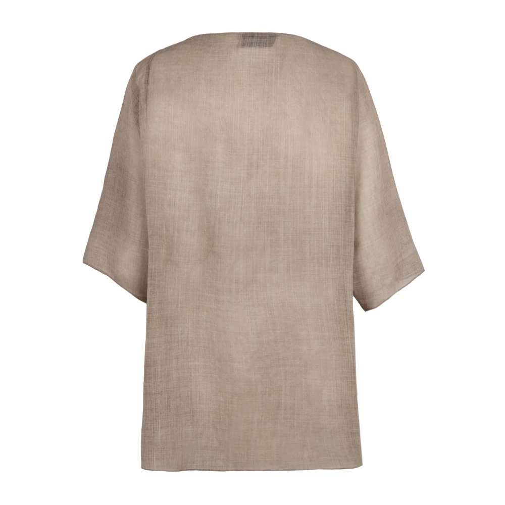 Cortana Woltop met boothals Melange Brown Dames