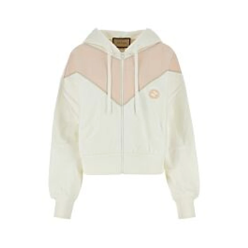 Gucci Lichtgewicht Zip-Sweater van Gevilt Katoen Beige Heren