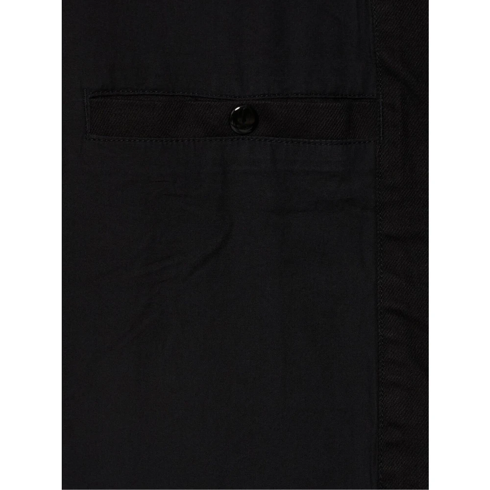 Diesel Zwarte spijkerjas met geborduurd logo Black Heren
