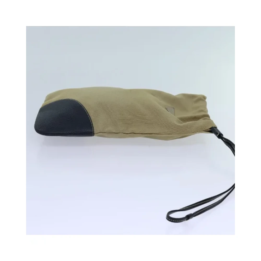 Prada Vintage Pre-owned Cotton prada-bags Beige Dames