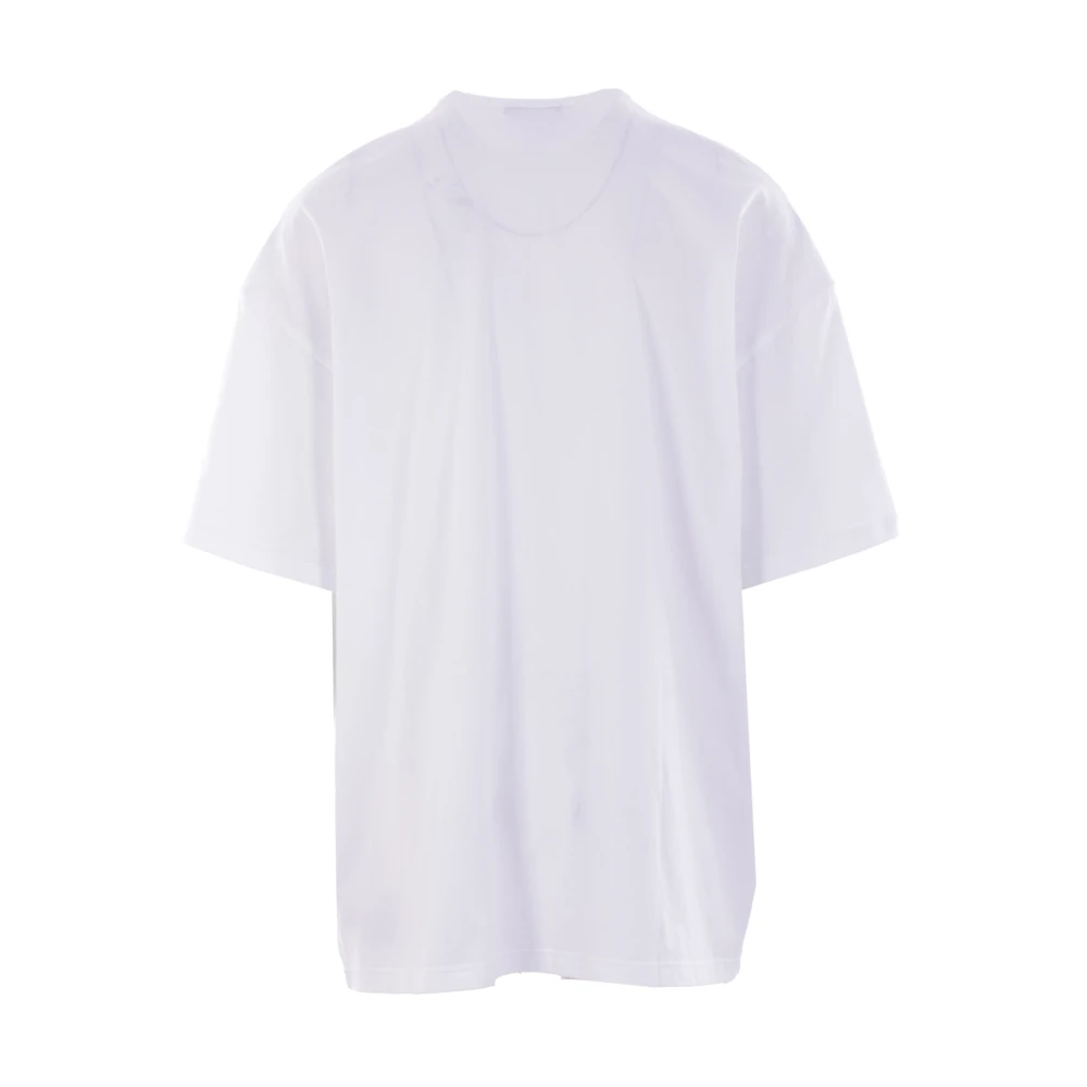 Comme des Garçons Wit Oversized T-shirt met Polkadots White Heren