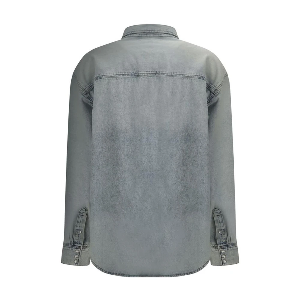 Re Done Denim shirt met opgestikte zakken Blue Dames