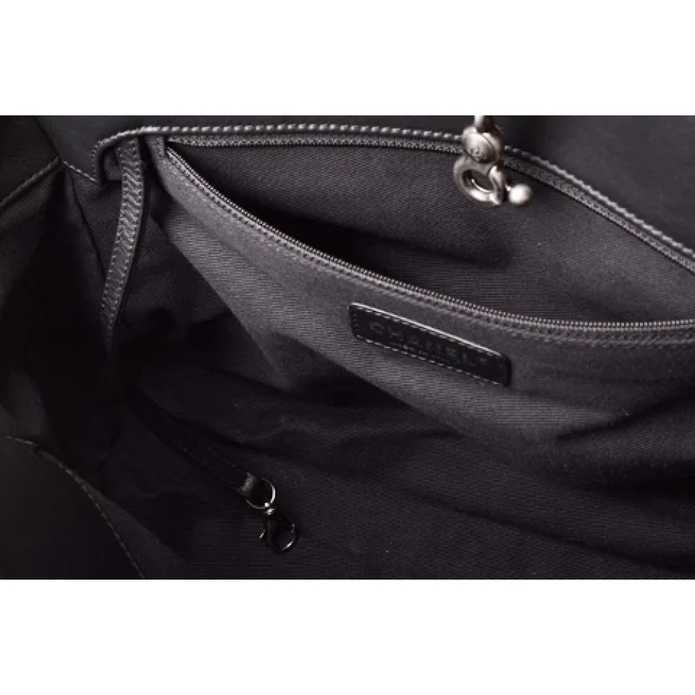 Chanel Vintage Pre-owned Leather totes Black Dames