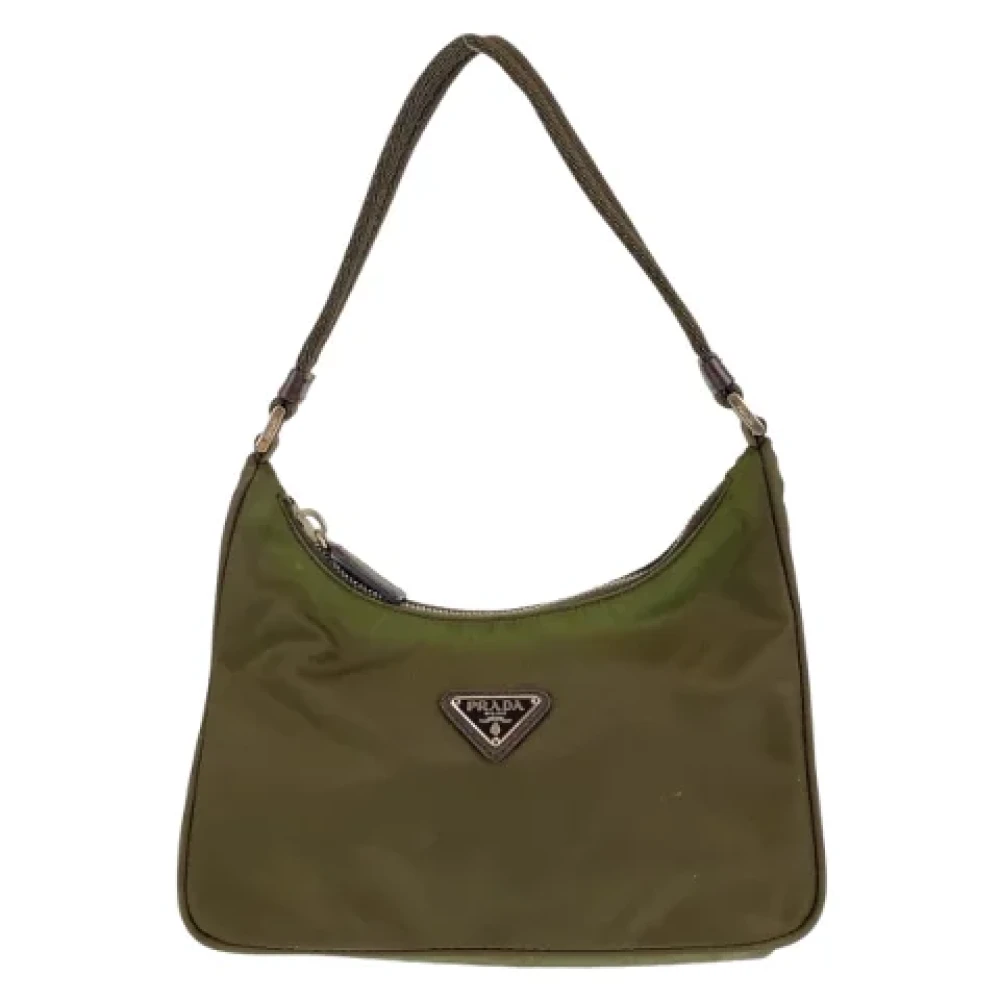 Prada Vintage Pre-owned Canvas handbags Green Dames