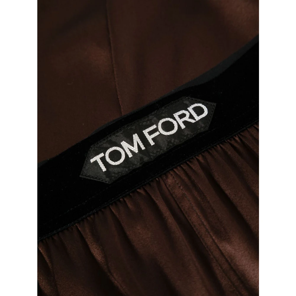 Tom Ford Zijden Satijnen PJ Broek Brown Dames