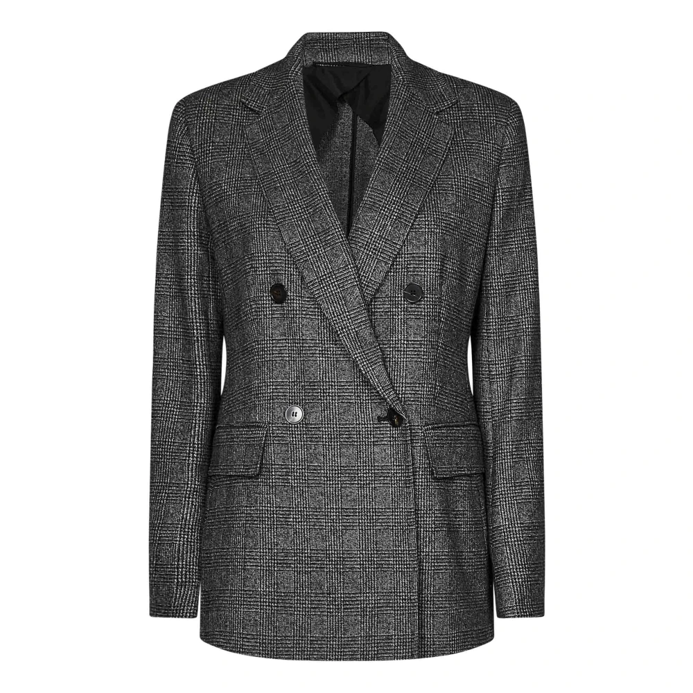 Max Mara Grijze Glen Plaid Blazer Buitenkleding Gray Dames