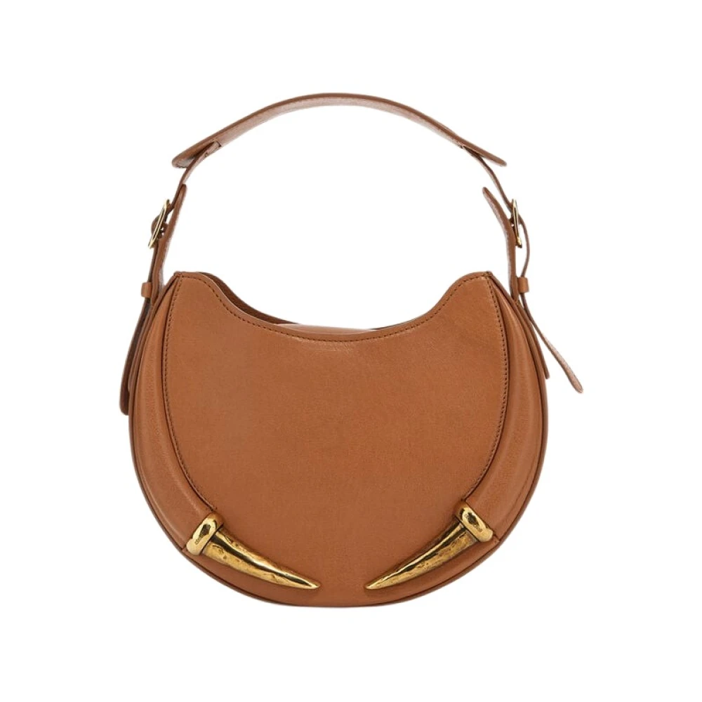 Roberto Cavalli Brown Handbags, Female, One Size, Fang Shoulder Bag With Tiger Handle