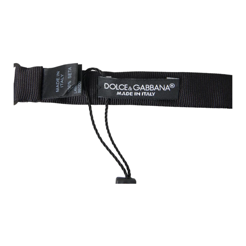 Dolce & Gabbana Verstelbare Zijden Strik Black Heren