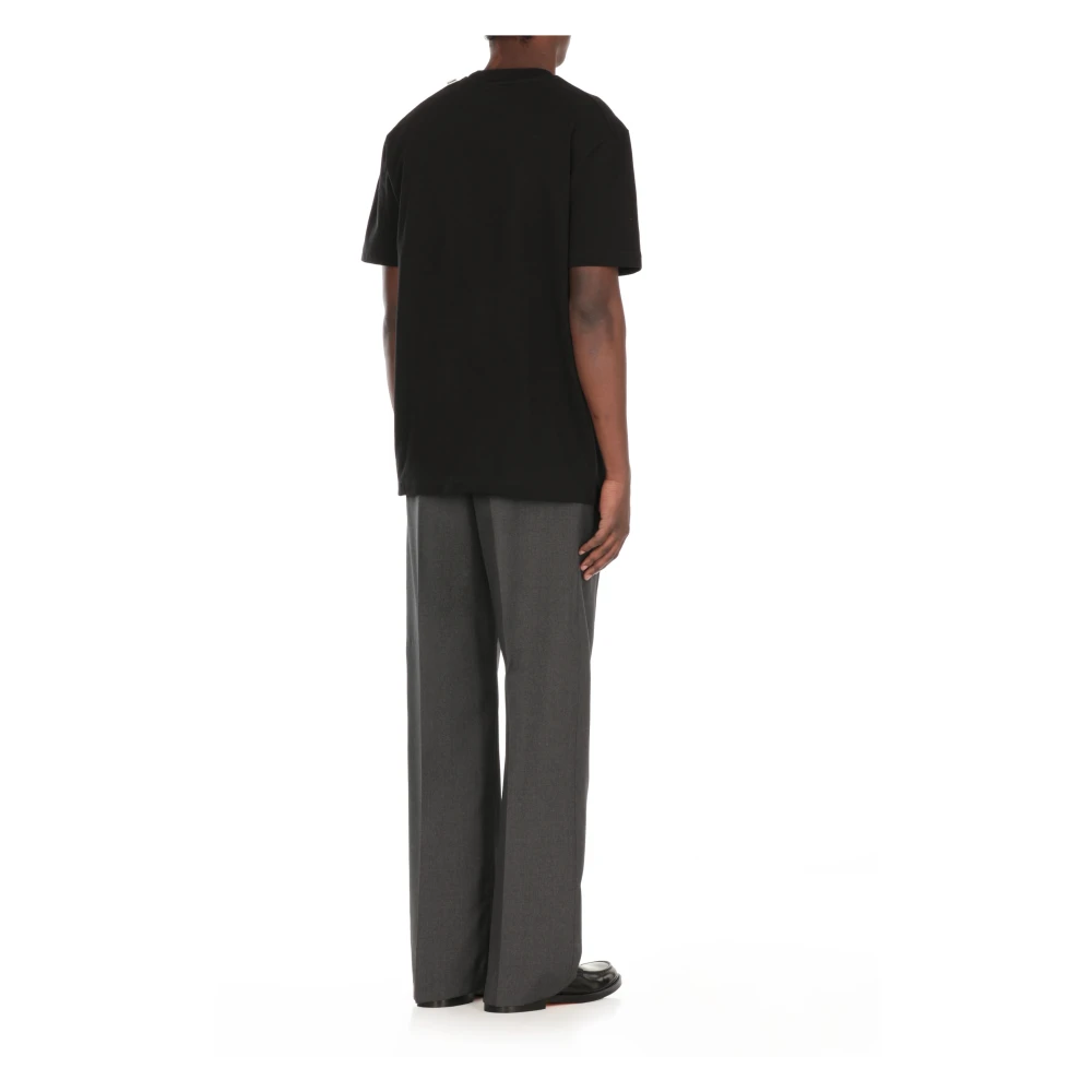 Jil Sander Zwarte Katoenen T-shirt met Borstzak Black Heren