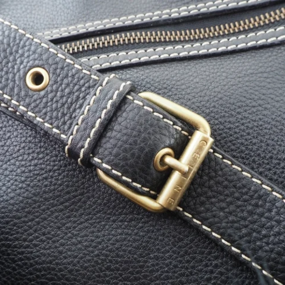 Celine Vintage Pre-owned Leather shoulder-bags Black Dames