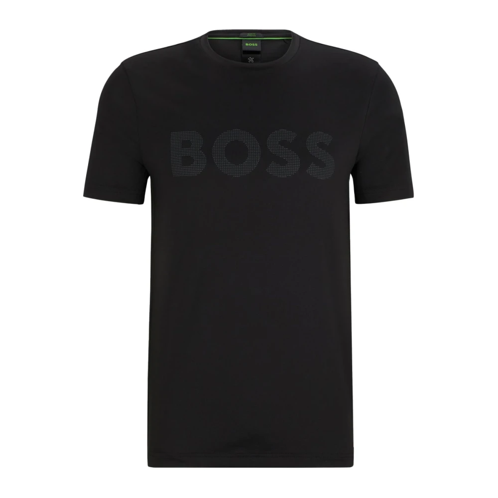 Hugo Boss Reflecterend Logo T-shirt Slim Fit Black Heren