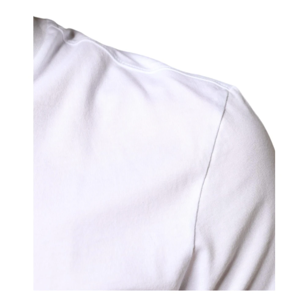 Dolce & Gabbana Wit Katoen Logo Applique T-Shirt White Heren