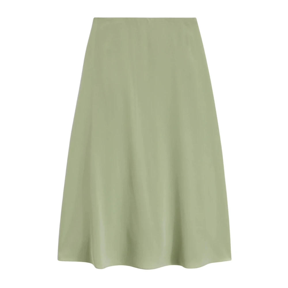 Aspesi Women's Green Midi Skirts, Xs, Gonna Lunga Crepe De Chine Seta