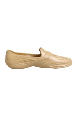 Beige Gummislides Låg Topp Sneakers