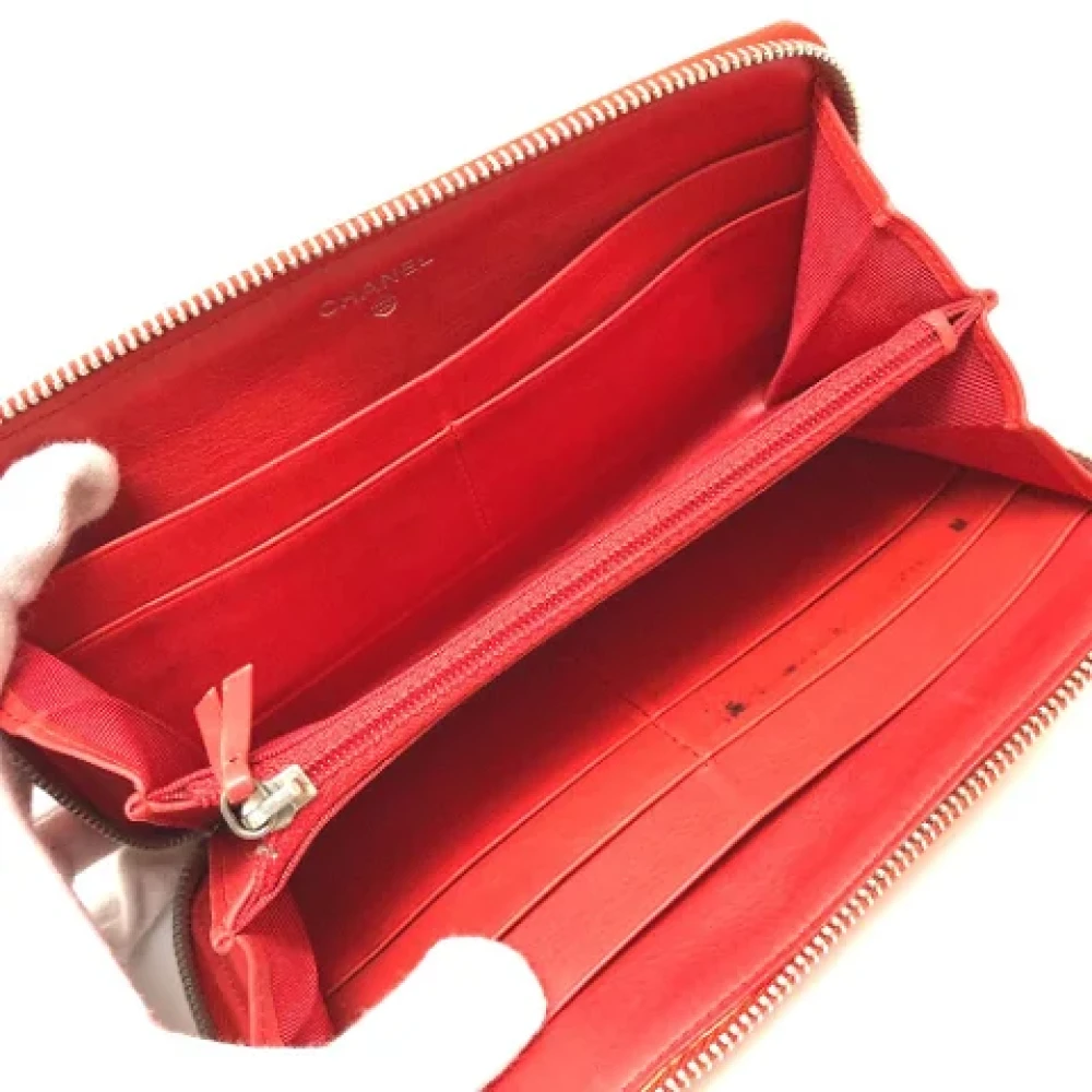 Chanel Vintage Pre-owned Leather wallets Orange Dames