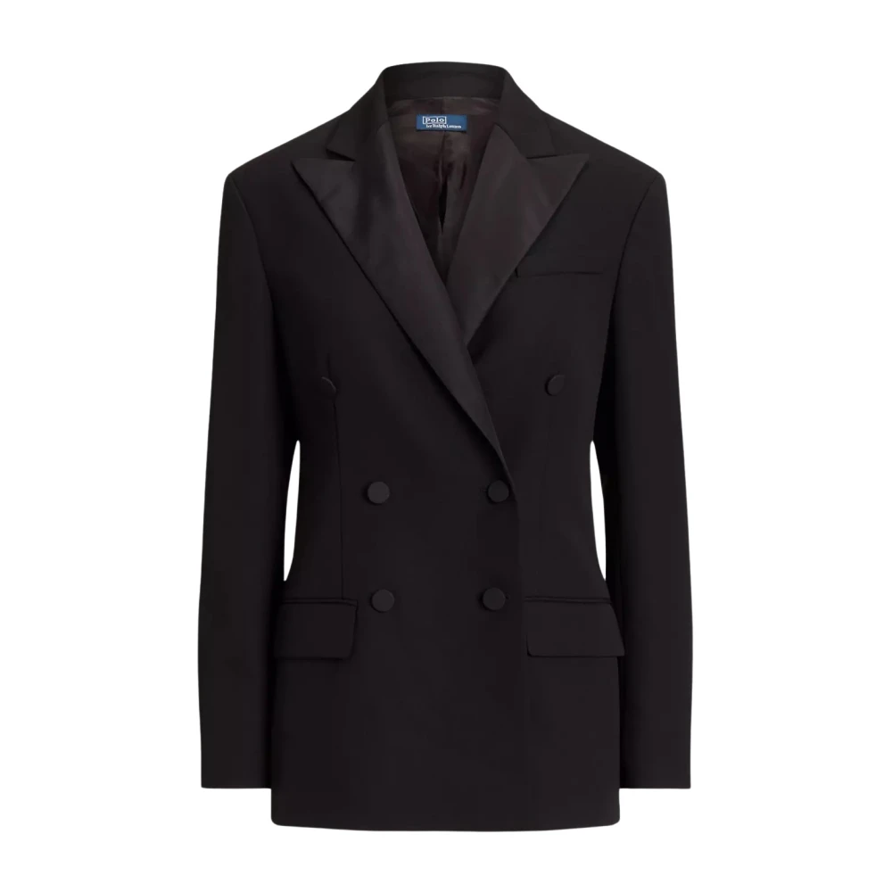 Ralph Lauren Dubbelrijige wollen blazer Black Dames