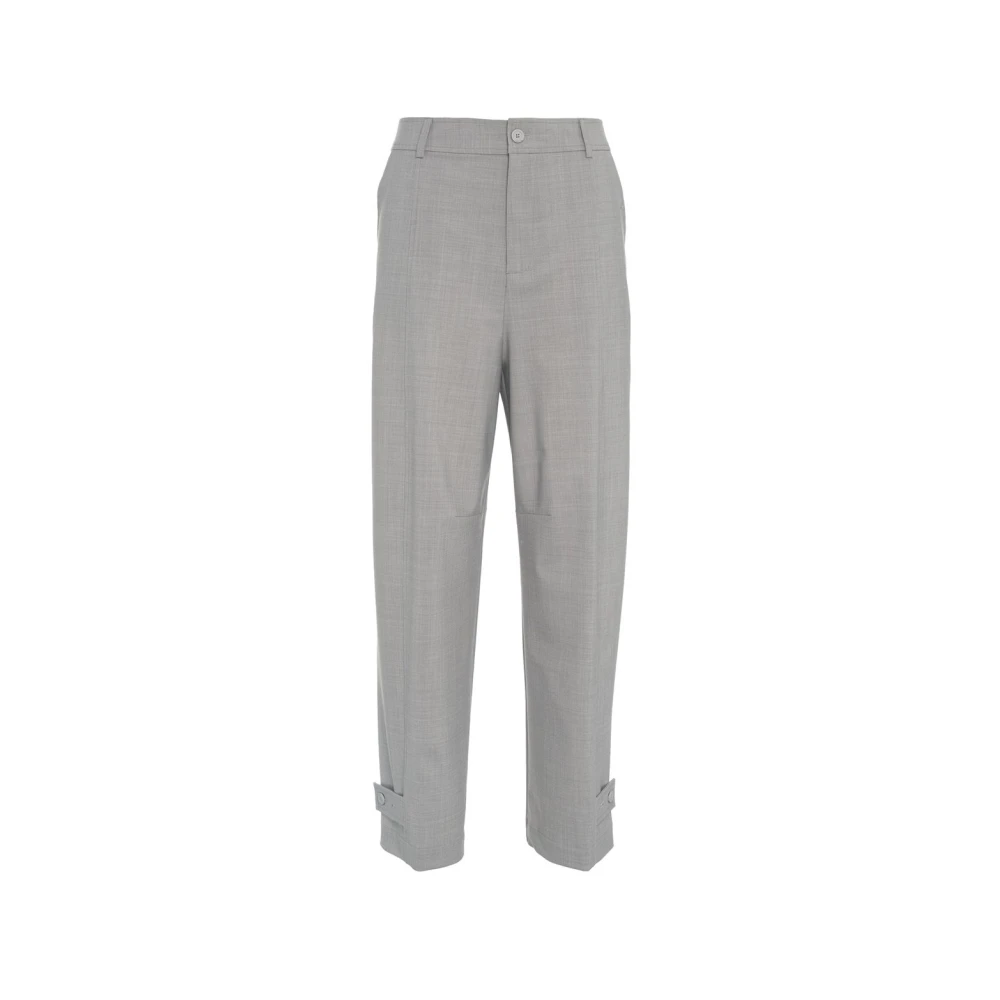 Semicouture Grijze Wijde Broek met Knoopdetails Gray Dames