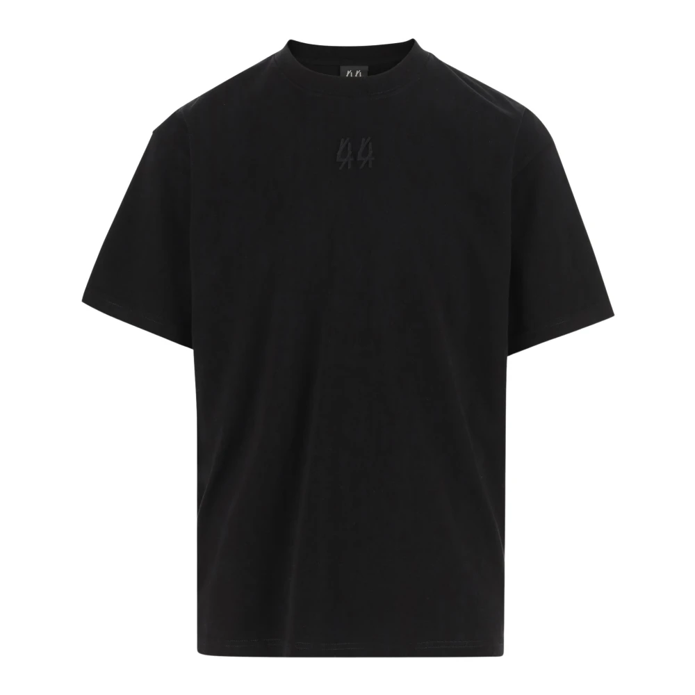 44 Label Group Logo Print Katoenen T-shirt Zwart Rood Black Heren