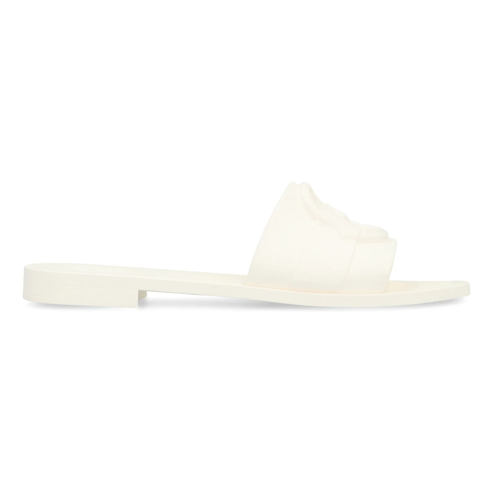 Moncler White Sliders, Female, 3 Uk, Mon Rubber Slides