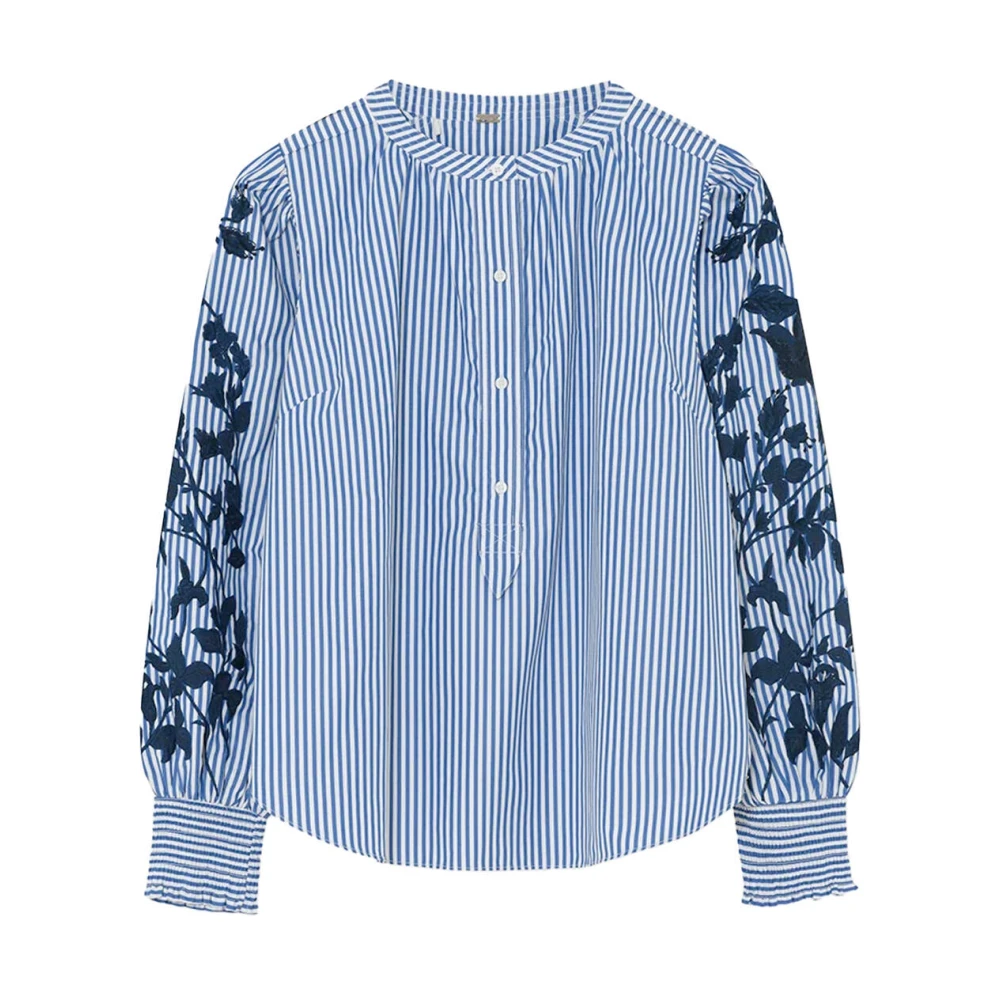 Gustav Elegante Blouse Mira Lange Mouw Blue Dames