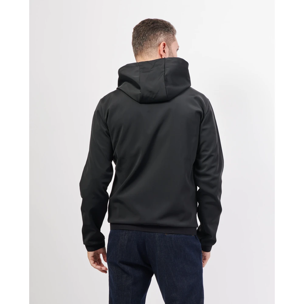 Emporio Armani Zwarte hoodie met volledige rits Black Heren