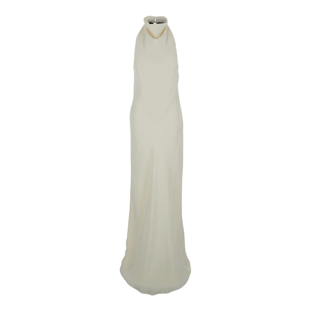 Rotate Birger Christensen Witte Lange Jurk met Kantdetail White Dames