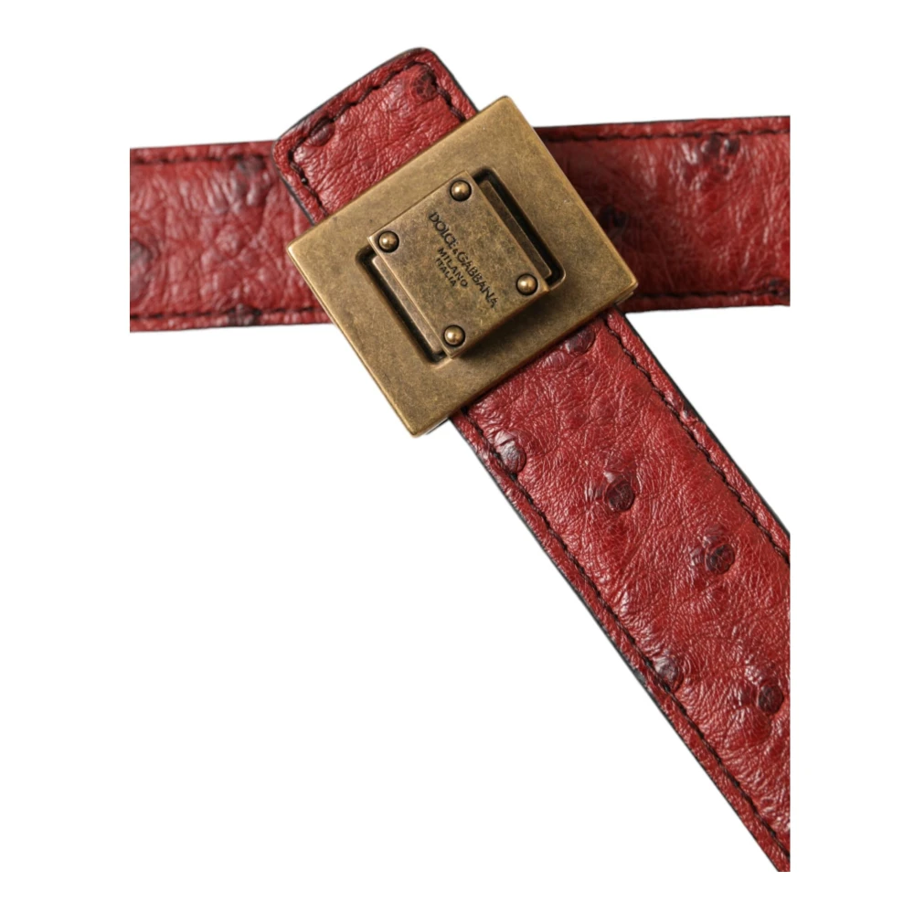 Dolce & Gabbana Metalen Gesp Leren Riem Brown Dames