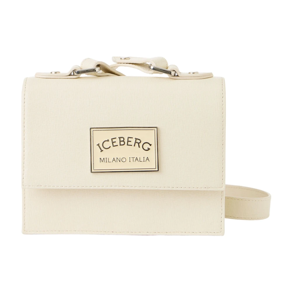 Iceberg Mini handtas met bovenhandvat in poederkleurig Saffiano leer Beige Dames