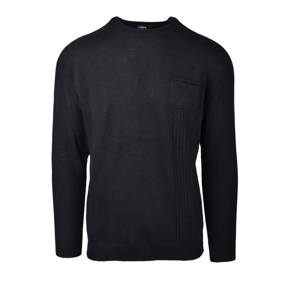 Alpha Studio Zachte Gebreide Trui Mix Black Heren