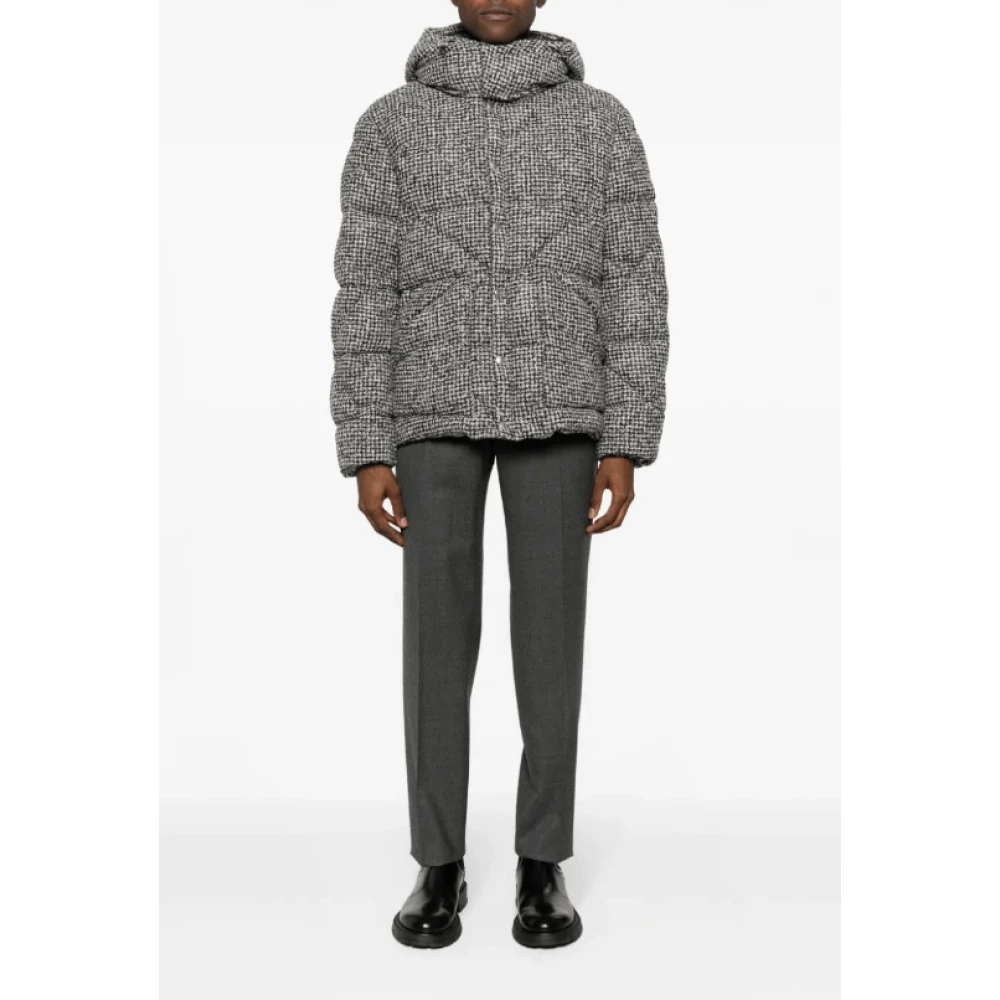 Lardini Gewatteerde Geruite Jas Black Heren
