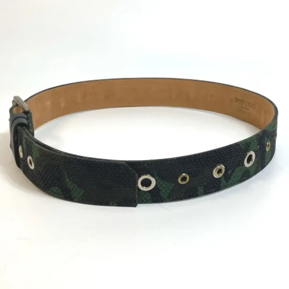 Jimmy Choo Pre-owned Fabric belts Green Dames