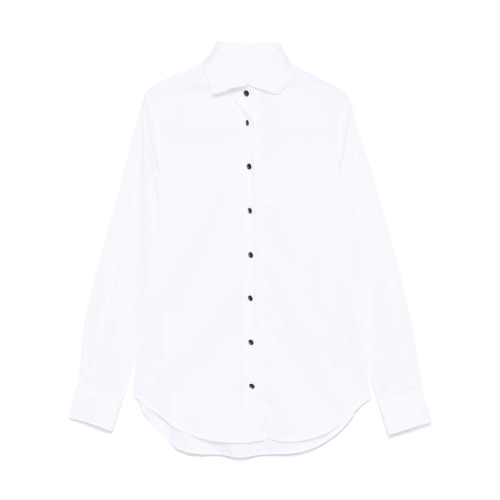 Xacus Witte Katoenmix Stretch Shirt White Dames