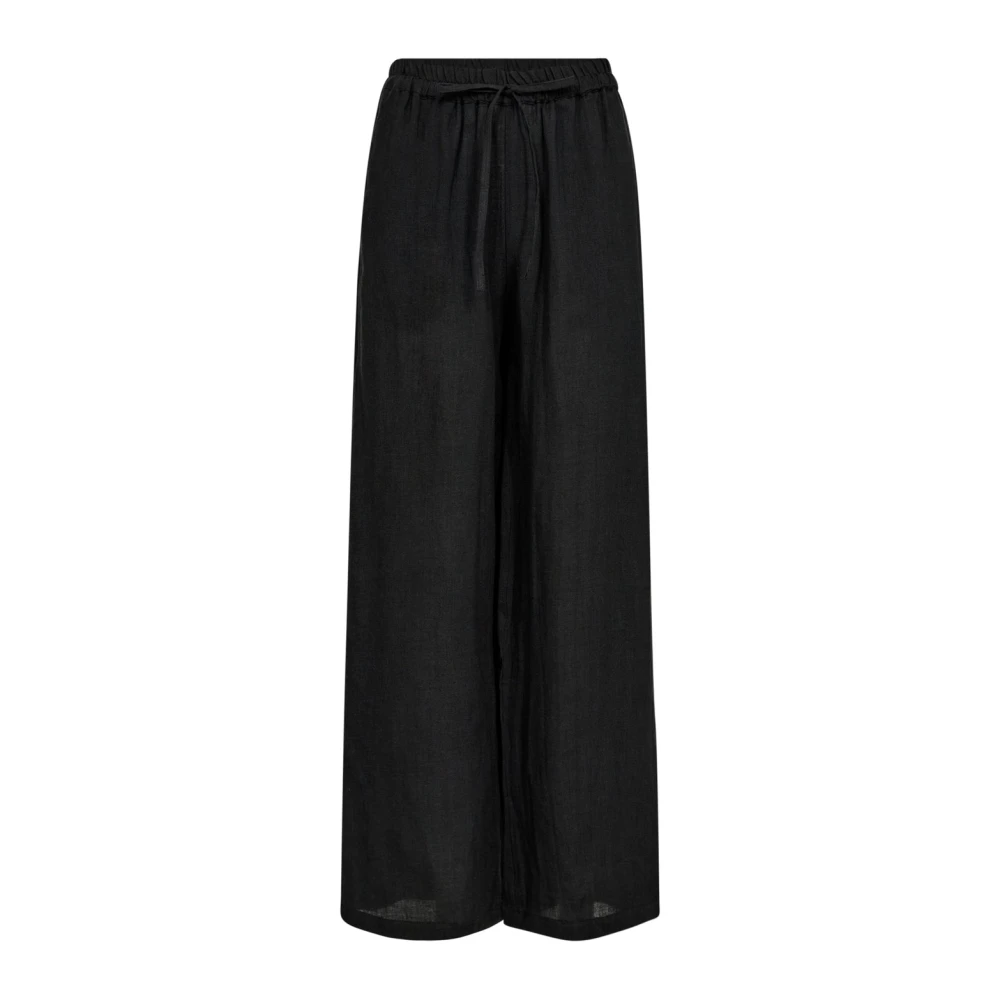 Co'Couture Zwarte Linnen Wijde Broek Black Dames
