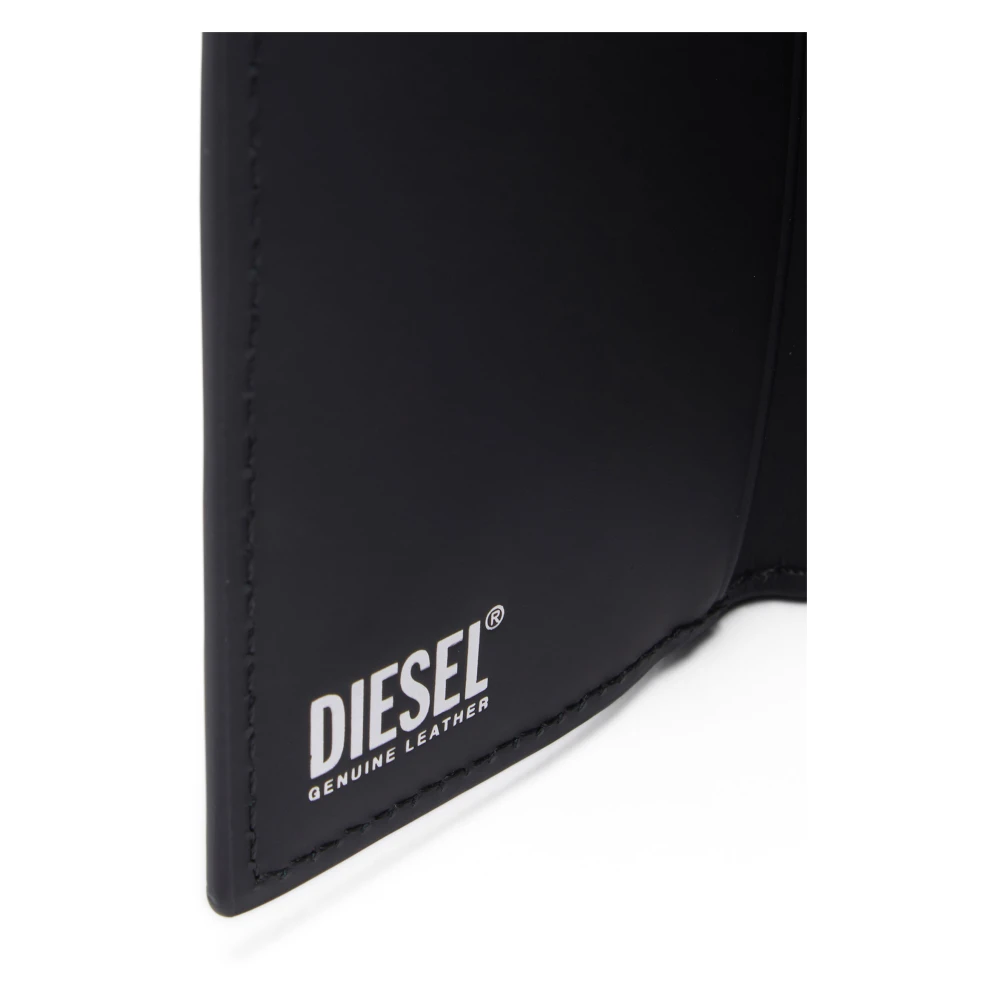 Diesel Tri-fold wallet in matte leather Black Dames