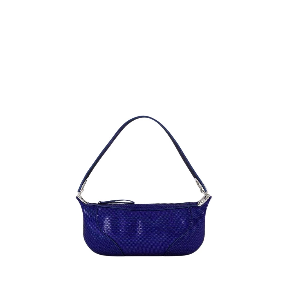 By Far Blue Leather Mini Amira Hobo Bag - Female - Handbags - One Size - Bags