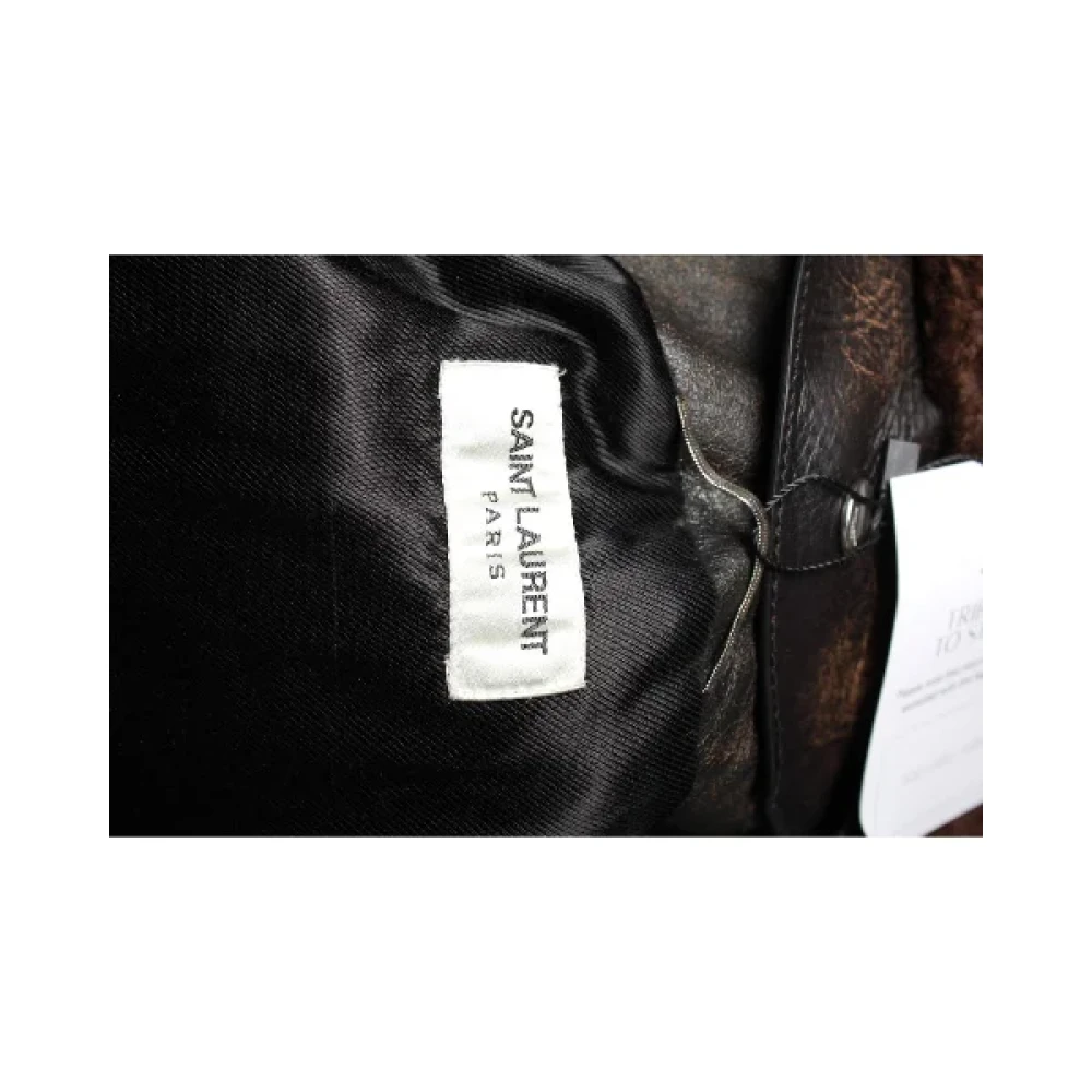 Yves Saint Laurent Vintage Pre-owned Leather outerwear Brown Dames