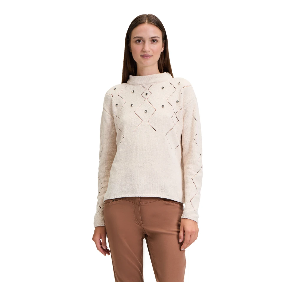 Betty Barclay Gebreide trui met sierstenen Beige Dames