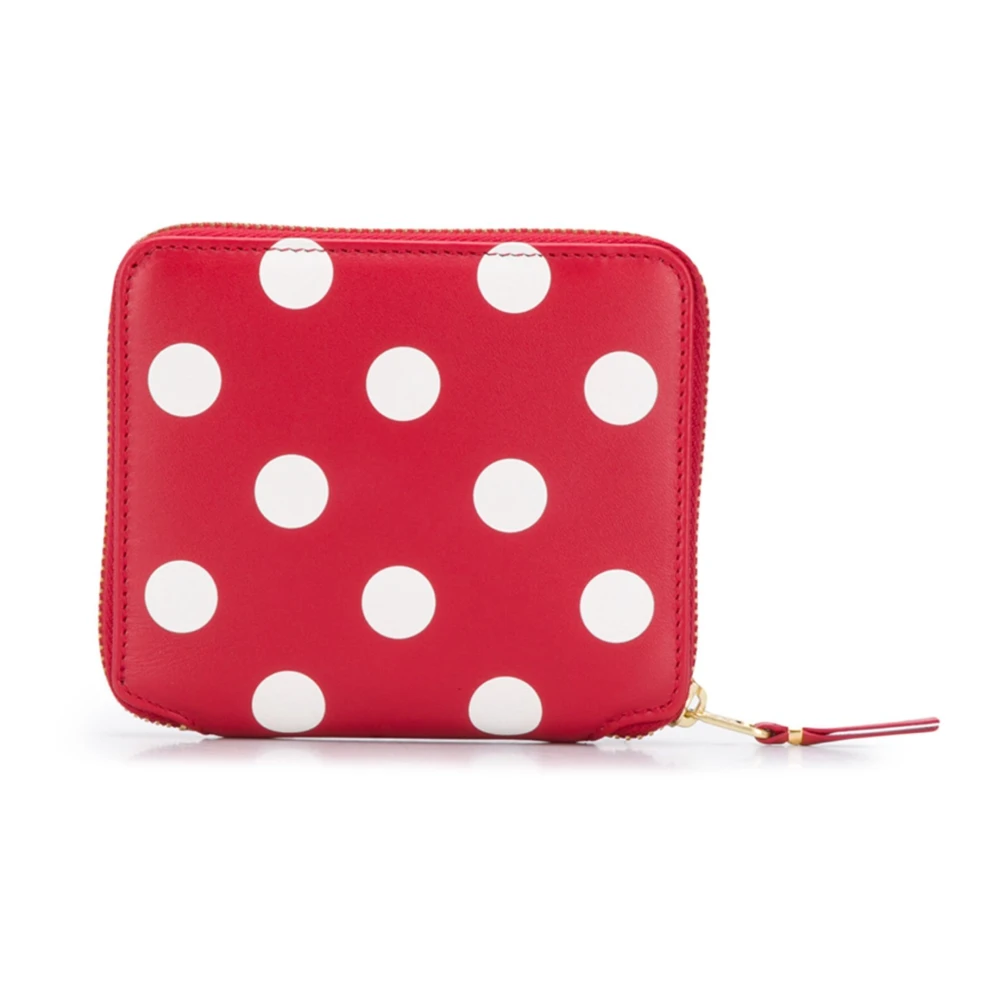 Comme des Garçons Rode Dots Leren Portemonnee Red Unisex