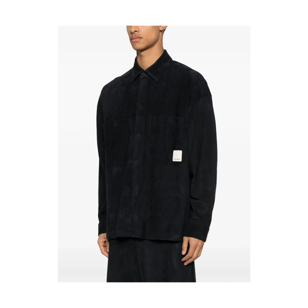 Emporio Armani Midnight Blue Overhemd met Drukknopen Blue Heren