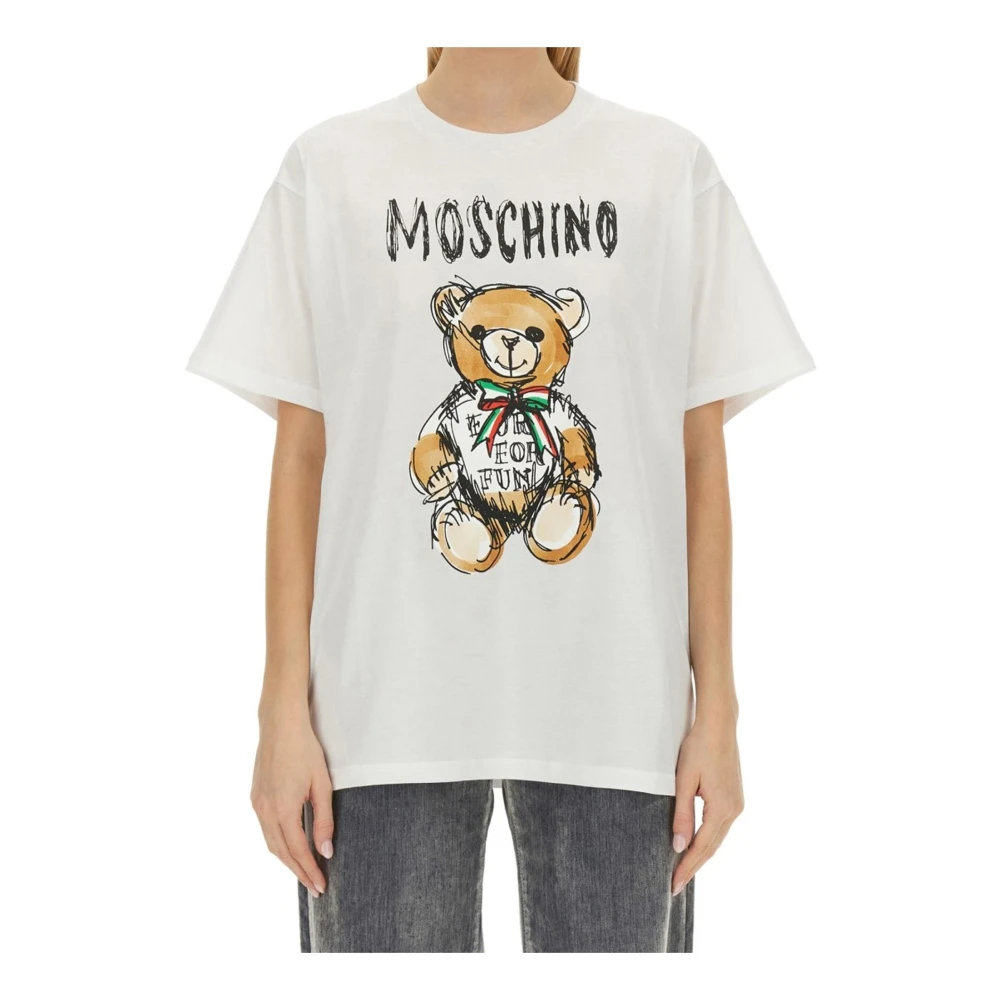 Moschino Witte Teddy Bear T-shirt White Heren