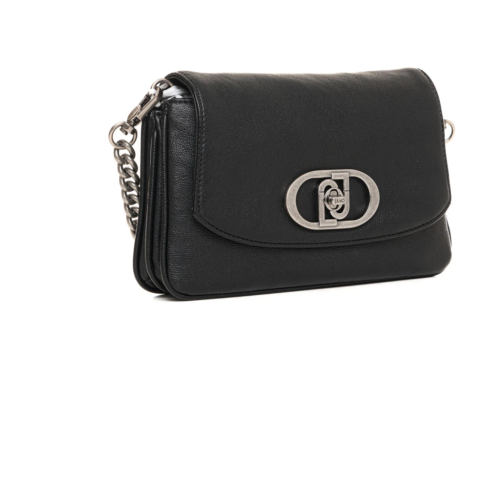 Liu Jo Stijlvolle Messenger Tas met Klepsluiting Black Dames