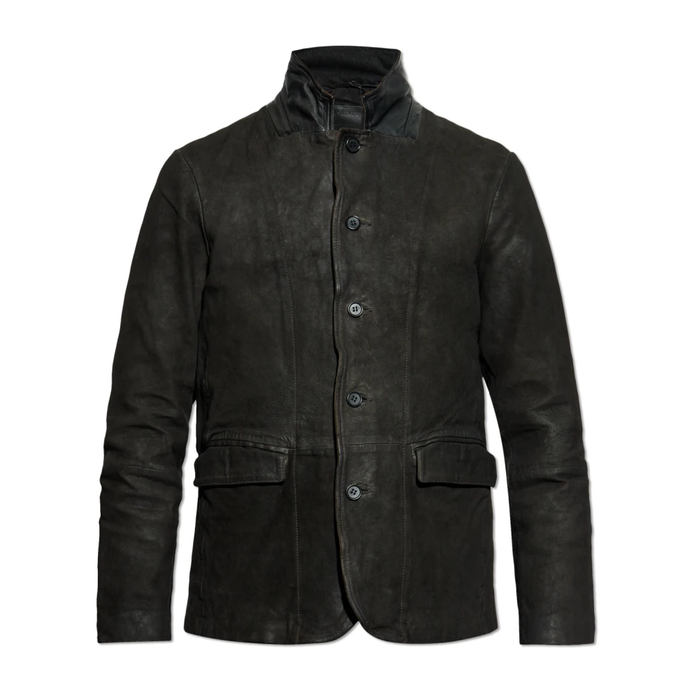 AllSaints Suède jas Survey met vintage effect Black Heren