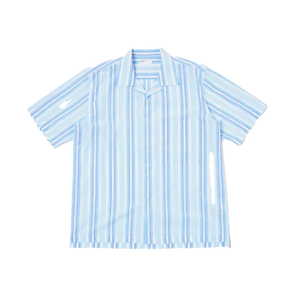Universal Works Gestreepte Popoverhemden Blue Heren