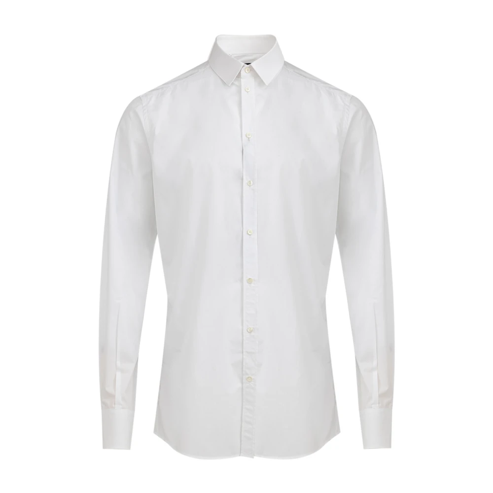 Dolce & Gabbana Witte Katoenen Klassieke Overhemd White Heren