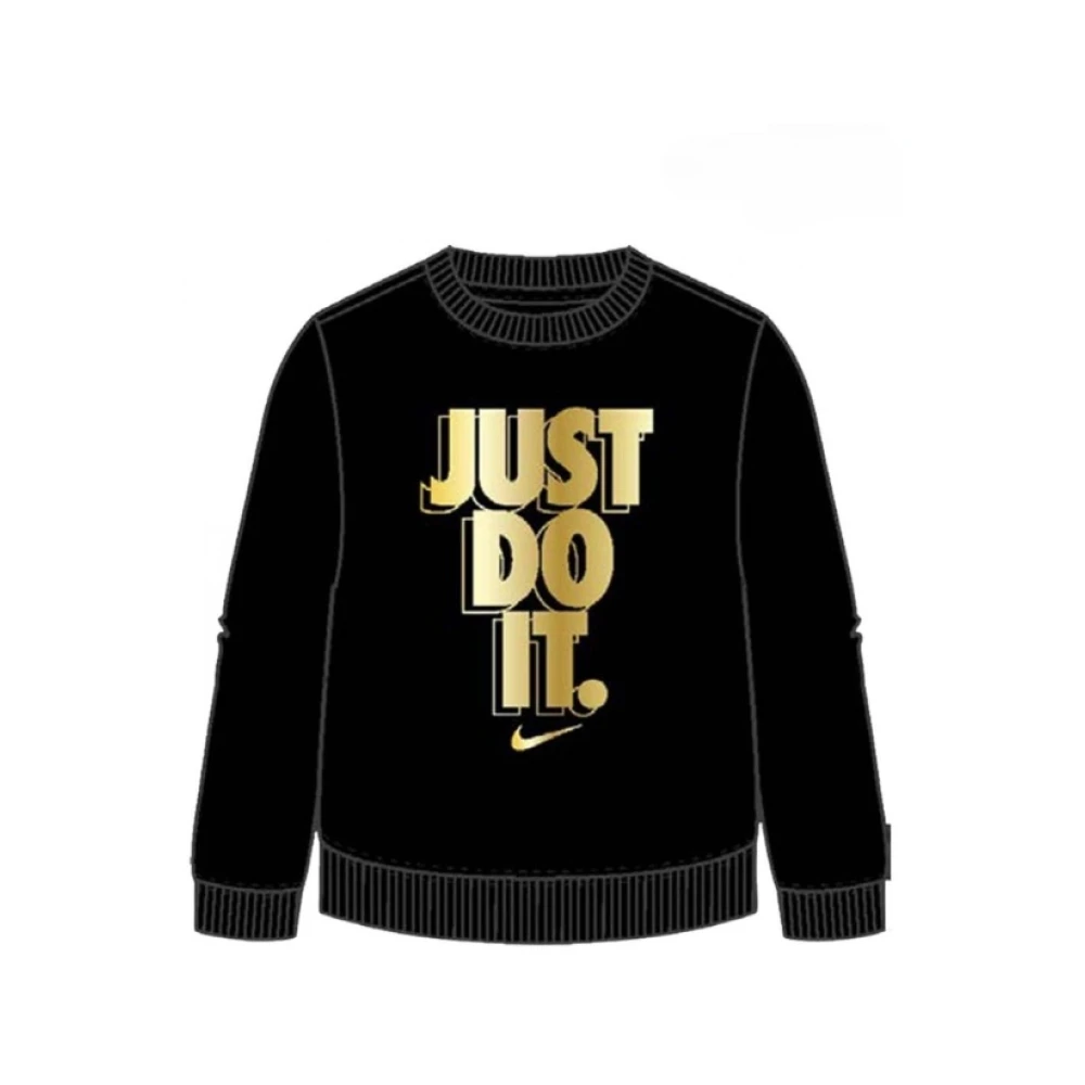 Nike Just Do It Crewneck Sweatshirt Svart Guld Barn Black, Unisex