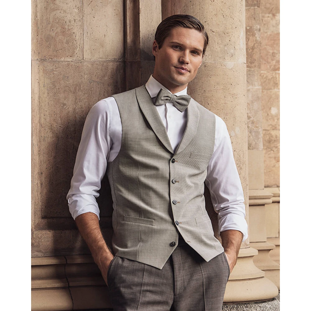 carl gross Warren Vest Beige Heren
