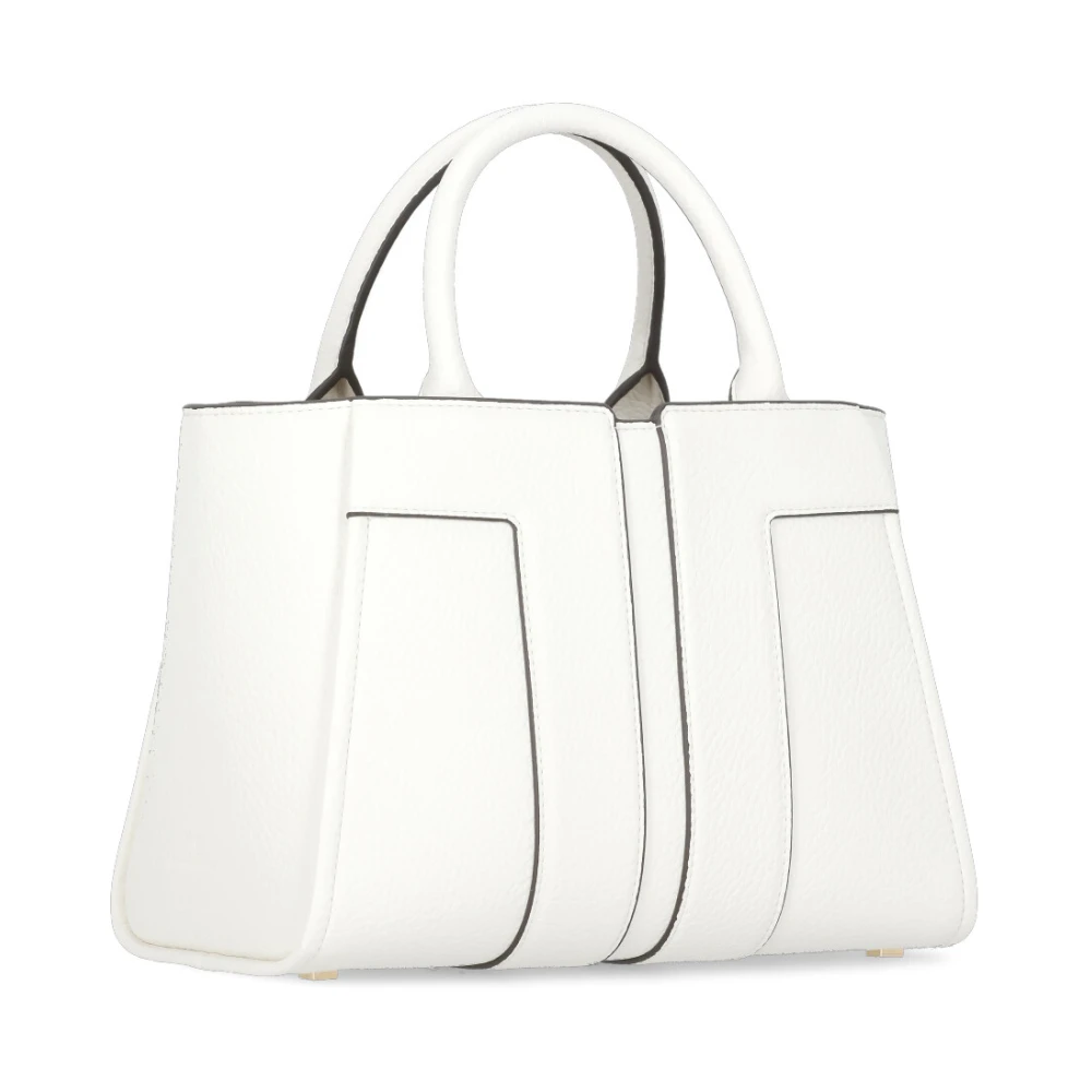 Elisabetta Franchi Ivoor Schoudertas met Handvatten en Riem Beige Dames