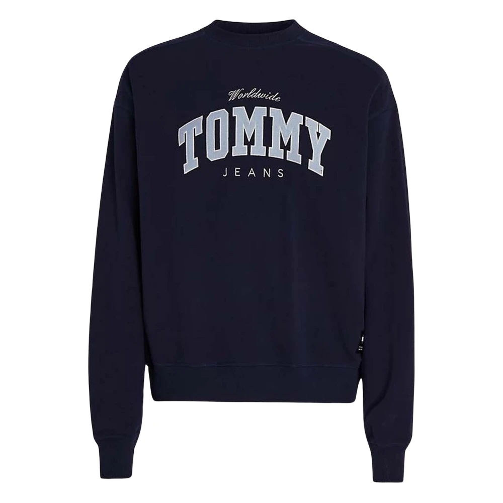 Tommy Hilfiger Boxy Varsity CRE Hoodie Blue Heren