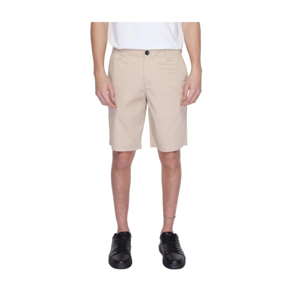 Armani Exchange Hombre Beige Shorts Chino De Algodón